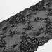 Кружевная эластичная ткань, 240 мм × 2,7 +- 0,5 м, цвет чёрный