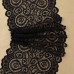 Кружевная эластичная ткань, 180 мм × 2,7 +- 0,5 м, цвет чёрный