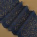 Кружевная эластичная ткань, 180 мм × 2,7 +- 0,5 м, цвет синий