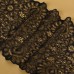 Кружевная эластичная ткань, 195 мм × 2,7 +- 0,5 м, цвет чёрный