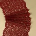 Кружевная эластичная ткань, 190 мм × 2,7 +- 0,5 м, цвет бордовый