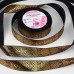 Лента атласная с тиснением «Змея», 25 мм, 23 +- 1 м, цвет чёрный/золотой