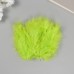 Перо декоративное гусиное пуховое Ярко-зелёное набор 40 шт h=10-15 см