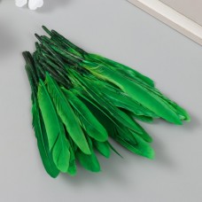 Перо декоративное гусиное Ярко-зелёное набор 30 шт h=10-12 см