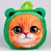 Рюкзак детский для девочки «Кошечка», плюшевый, цвет зеленый