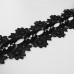 Кружево гипюровое, 80 мм × 9 +- 0,5 м, цвет чёрный