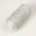 Шнур для вязания 100% полиэфир с люрексом 1 мм цилиндр, 75+-10г, 200м, 02-молочный+серебро