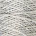Шнур для вязания 100% полиэфир с люрексом 1 мм цилиндр, 75+-10г, 200м, 02-молочный+серебро