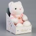 Мягкая игрушка Little Friend, медведь в розовом комбинезоне