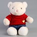 Мягкая игрушка Little Friend, новогодний мишка в красном свитере