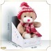 Мягкая игрушка Little Friend, новогодний мишка в шапке и шарфе, цвет розовый