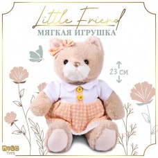 Мягкая игрушка Little Friend, кошечка в персиковом платье