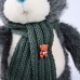Мягкая игрушка Little Friend, новогодний мишка с зелёным шарфом, цвет темно-серый