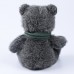 Мягкая игрушка Little Friend, новогодний мишка с зелёным шарфом, цвет темно-серый