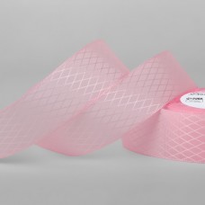 Лента декоративная «Ромбы», 25 мм × 9,1 +- 0,5 м, цвет розовый