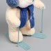 Мягкая игрушка Little Friend, зайчонок на лыжах, синий шарф
