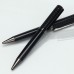Ручка шариковая синяя паста 0.1 мм, металл рифлёная черный корпус