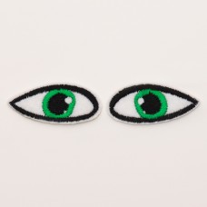 Набор термонаклеек «Глаза»: правый и левый, 1,4 × 3,5 см, овальный, цвет зелёный, 100 шт.