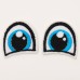 Набор термонаклеек «Глаза»: правый и левый, 3 × 3 см, овальный, цвет голубой, 100 шт.