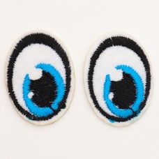 Набор термонаклеек «Глаза»: правый и левый, 2,7 × 2 см, овальный, цвет голубой, 100 шт.