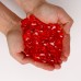 Сердечки пластиковые декоративные, набор 100 шт., размер 1 шт. — 2 × 2 см, цвет красный