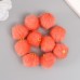 Декор для творчества искусственный мех Шарик оранжевый  набор 10 шт, d=2 см