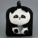 Рюкзак детский плюшевый для девочки «Панда», цвет черный