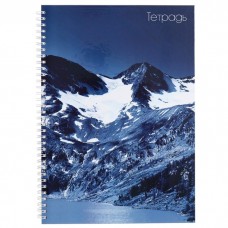 Тетрадь A4, 80 листов в клетку на гребне Calligrata Снежные горы, обложка 7БЦ, блок офсет